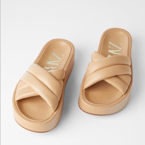 Zara Quilted Platform Leather Sandals